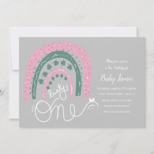 Convite Rua. Patricks Lucky Birthday Mão Desenhada Arco-Ír