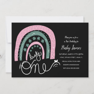 Convite Rua. Patricks Lucky primeiro aniversario Mão Desen