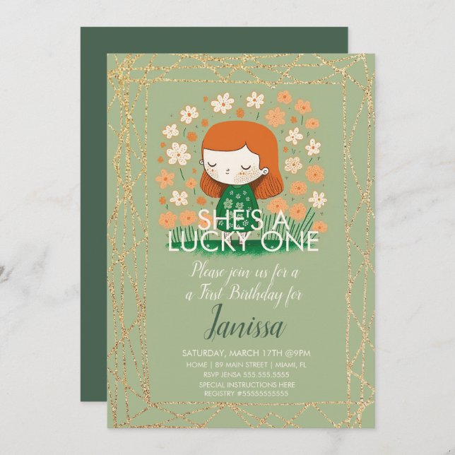 Convite Rua, Patricões, Garota Feliz de Aniversário (Frente/Verso)