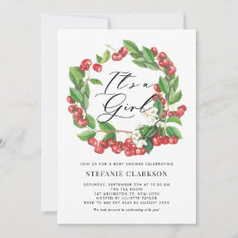 Convite Rua Rustic Red Cherries É um Chá de fraldas