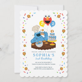 Convite Rua Sésamo | Bolo de Aniversário do Cookie Monster