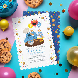 Convite Rua Sésamo | Bolo de Aniversário do Cookie Monster