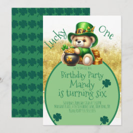 Convite Rua.Urso do Dia de Patrick Belo Aniversário Feliz