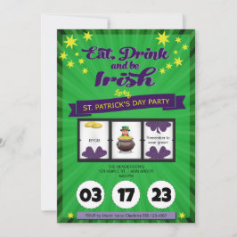 Convite Ruas irlandesas sortudas, festa do dia de Patrick