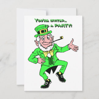 Convite Ruas, o Leprechaun Shamrocks de dança do dia de Pa