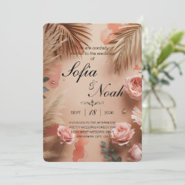 Convite Rubor Romance Tropical