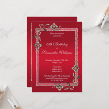 Ruby Red Gems e Glitter Aniversário Glamoroso