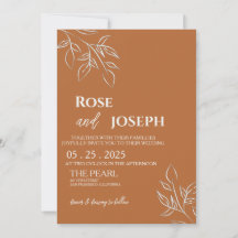 Ruddy Brown Old Money Wedding Invitation