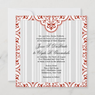 Convite Rufous Wedding Damask DIY