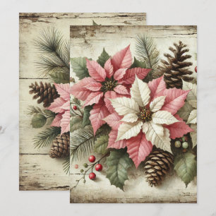 Convite Ruspable Watercolor Imprimível Poinsettia De Inver