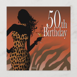 Convite Russet da festa de aniversário do leopardo 50th d