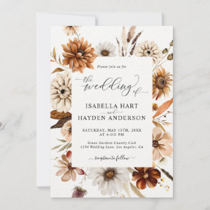 Convite Russet Terracotta Cai Tudo Em Um Casamento De Códi