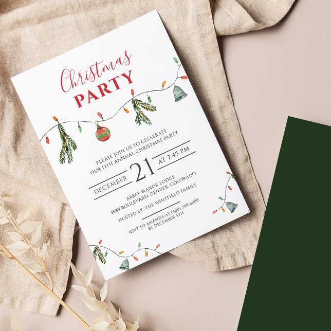 Convite Russo à Festa da Família de Natal (Boho Christmas Party Invitation)