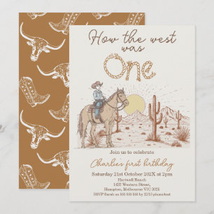 Convite Russo Brown Sunset Como O Oeste Era Um primeiro an