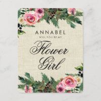 Russo Burlap Winter Você Será Minha Flor Girl