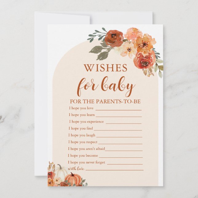 Convite Russo Cai Um Pouco De Abóbora Deseja Jogo De Bebê (Frente)