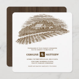 Convite Russo | FAZENDA | Casamento de madeira de barn