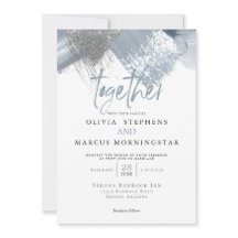 Russo Moderno Chic Dusty Brushstrokes Azuis