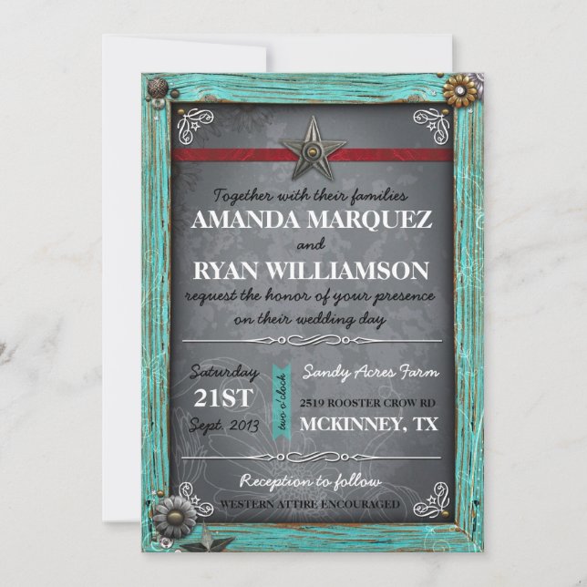 Convite Russo para Casamento de Chalkboard (Frente)