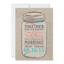 Convite Russo Para Casamento De Mason Jar Burlap