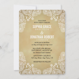 Convite Russo Para Casamento I Hand Drawn Paisley