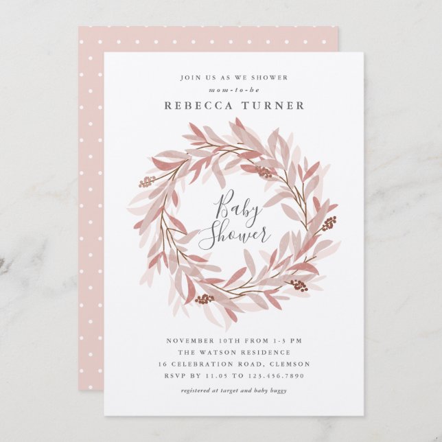 Convite russo para chá de fraldas de cupão (Frente/Verso)