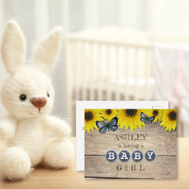 Convite russo para Chás de fraldas de girassol | R