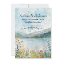 Convite Russo para Flores Selvagens da Reunião Mod