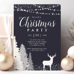 Convite Russo Winter Veer Woodland Blue Christmas Party<br><div class="desc">Convide seus convidados para uma comemoração mágica de feriado com este convite de festas de natal rustico de cervos de inverno. Apresentando uma cena serena de floresta com um veado majestoso contra fundo azul profundo, essa design é perfeita para um encontro festivo. Os elegantes flocos de neve e estrelas cintilantes...</div>