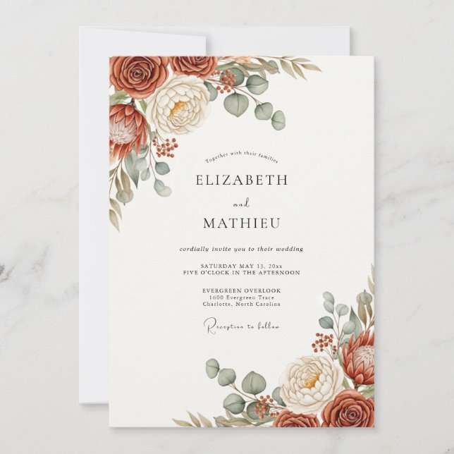 Convite Rust Captivating Bohemian Wedding (Frente)