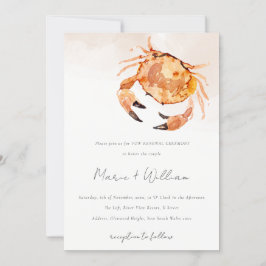 Convite Rust Orange Sand Coastal Crab Renovação Náutica de