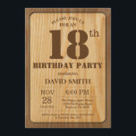Convite Rustic 18th Birthday Invitation Vintage Wood<br><div class="desc">18.º Aniversário Russo com Fundo Russo de Madeira. Vintage Retro Country. Aniversário Adulto. Homens ou Mulheres Aniversário. Menino ou Menina Menina Menina Adolescente Convidam. 13 15 de 16º 18º 20 21rua 30 de 40º 50º 80 de 60º 70 de 100º. Qualquer Idade. Para mais personalização, clique no botão "Personalizar" e...</div>