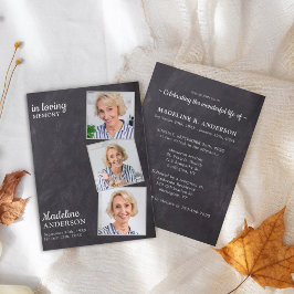 Convite Rustic 3 Fotos Memorial Celebração Da Vida