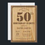 Convite Rustic 50th Birthday Invitation Vintage Wood<br><div class="desc">50º Aniversário Russo com Fundo Russo de Madeira. Vintage Retro Country. Aniversário Adulto. Homens ou Mulheres Aniversário. Menino ou Menina Menina Menina Adolescente Convidam. 13 15 de 16º 18º 20 21rua 30 de 40º 50º 80 de 60º 70 de 100º. Qualquer Idade. Para mais personalização, clique no botão "Personalizar" e...</div>