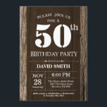 Convite Rustic 50th Birthday Invitation Vintage Wood<br><div class="desc">50º Aniversário Russo com Fundo Russo de Madeira. Vintage Retro Country. Aniversário Adulto. Homens ou Mulheres Aniversário. Menino ou Menina Menina Menina Adolescente Convidam. 13 15 de 16º 18º 20 21rua 30 de 40º 50º 80 de 60º 70 de 100º. Qualquer Idade. Para mais personalização, clique no botão "Personalizar" e...</div>
