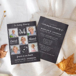 Convite Rustic 5 Fotos Memorial Celebração Da Vida