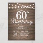 Convite Rustic 60th Birthday Invitation String Lights Wood<br><div class="desc">60º Convite de Aniversário Russo com Palavras de Corda Lâmpadas Fundo de Madeira. 16º 18º 21rua 30 40º 50º 60º 80 90 100º,  Qualquer idade. Para mais personalização,  clique no botão "Personalizar" e use nossa ferramenta de design para modificar este modelo.</div>