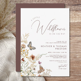 Convite Rustic A Little Wildflower Baby Shower
