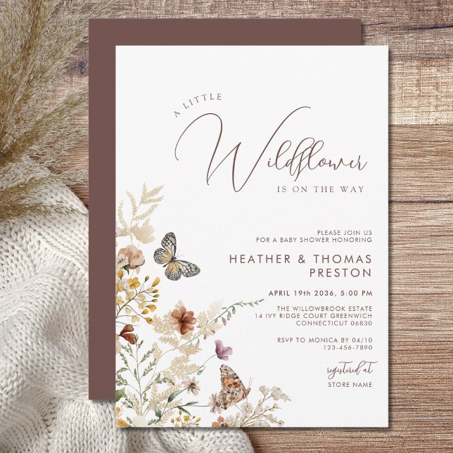 Convite Rustic A Little Wildflower Baby Shower (Criador carregado)