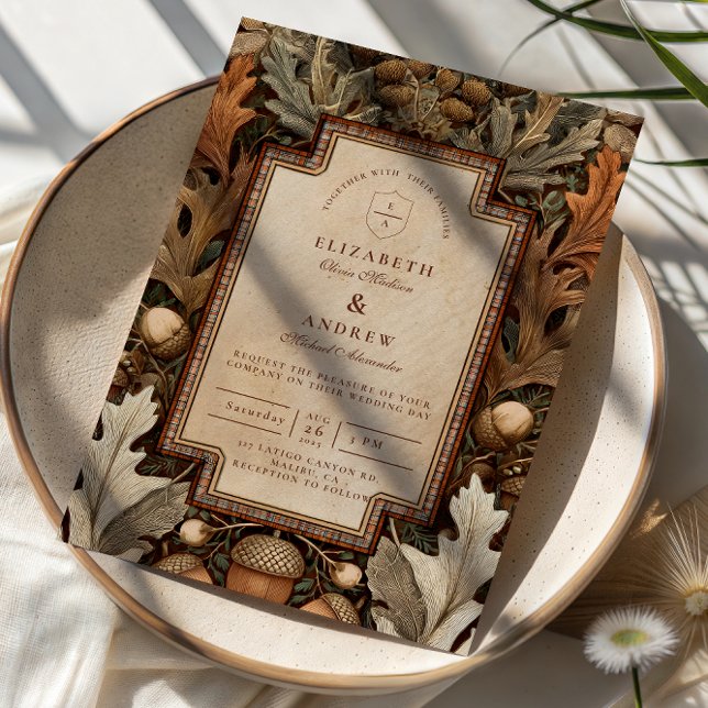 Convite Rustic Acorn Woodland Wedding (Criador carregado)