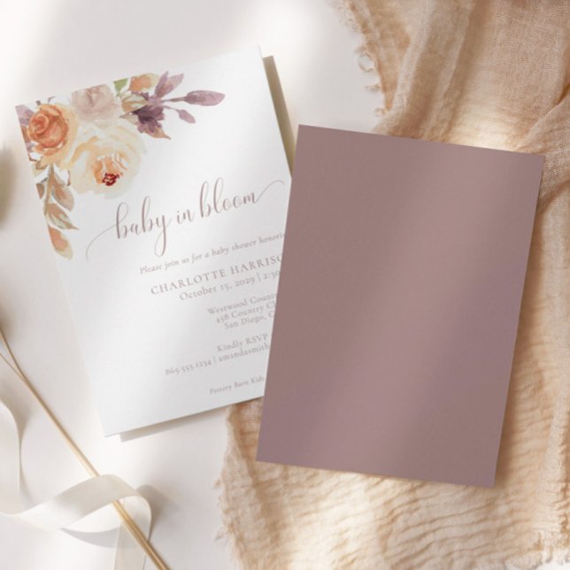 Convite Rustic Autumn Boho Floral | CHÁ DE FRALDAS (Criador carregado)