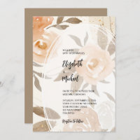 Rustic Autumn Floral Código QR Casamento Tudo em U