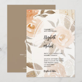 Convite Rustic Autumn Floral Código QR Casamento Tudo em U