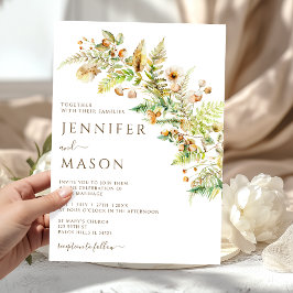 Convite Rustic Autumn Flowers Forest Leaves Fall Wedding
