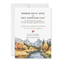 Convite Rustic Autumn Mountain