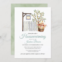 Convite Rustic Autumn Picket Fence House