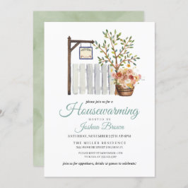 Convite Rustic Autumn Picket Fence House