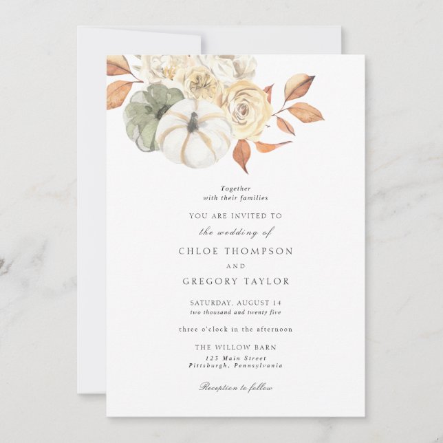 Convite Rustic Autumn Weditation (Frente)