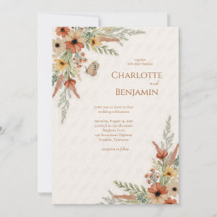 Convite Rustic Autumn Wildflower Weditation