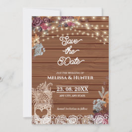 Convite Rustic Baby's Breath Jar Wedding Save the Date
